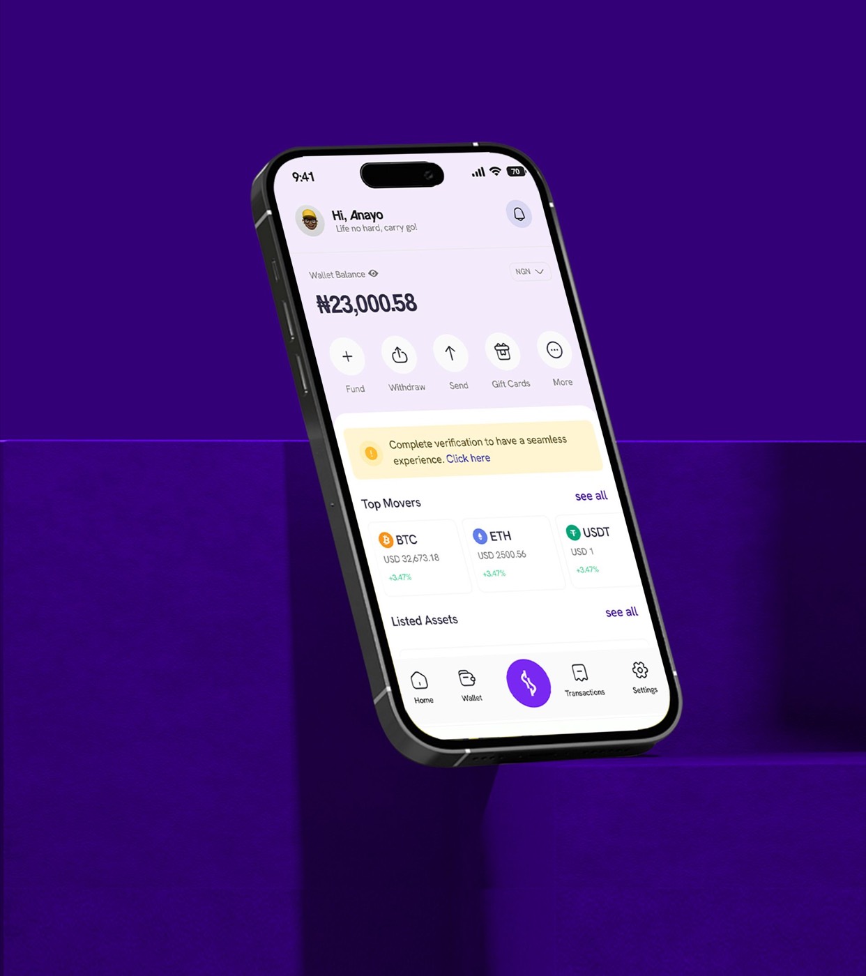 Bitselah wallet on iPhone, from the Nerdbug case study